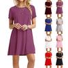 Women's Skirt Knee-length Dress Color Summer Casual Swing Dress