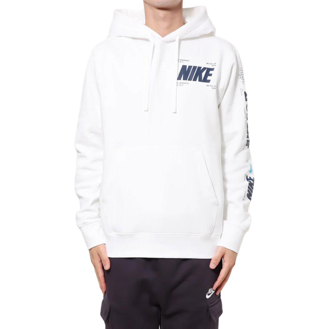 

Nike Hooded Logo Long Sleeve Pullover Sweatshirt Men sweatshirt White DX1090-100 L