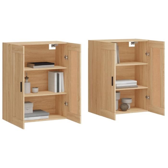 VidaXL Wall Cabinets 2 Pcs Sonoma Oak Engineered Wood 3198036