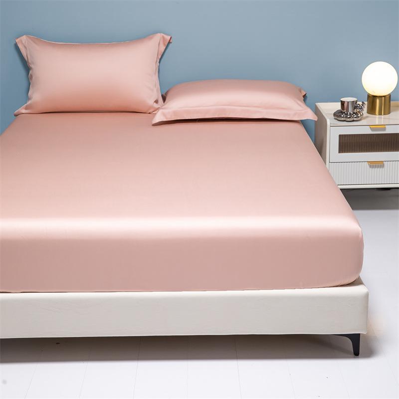 Four Seasons Tencel Fitted Sheet: Breathable, Cooling Nude Mattress Protector for Single/Double Beds.