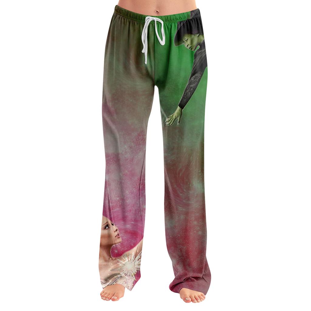 Pajama Pants Sleepwear Casual Drawstring Elastic Waist Pants Comfy Straight Yoga Loose Trousers