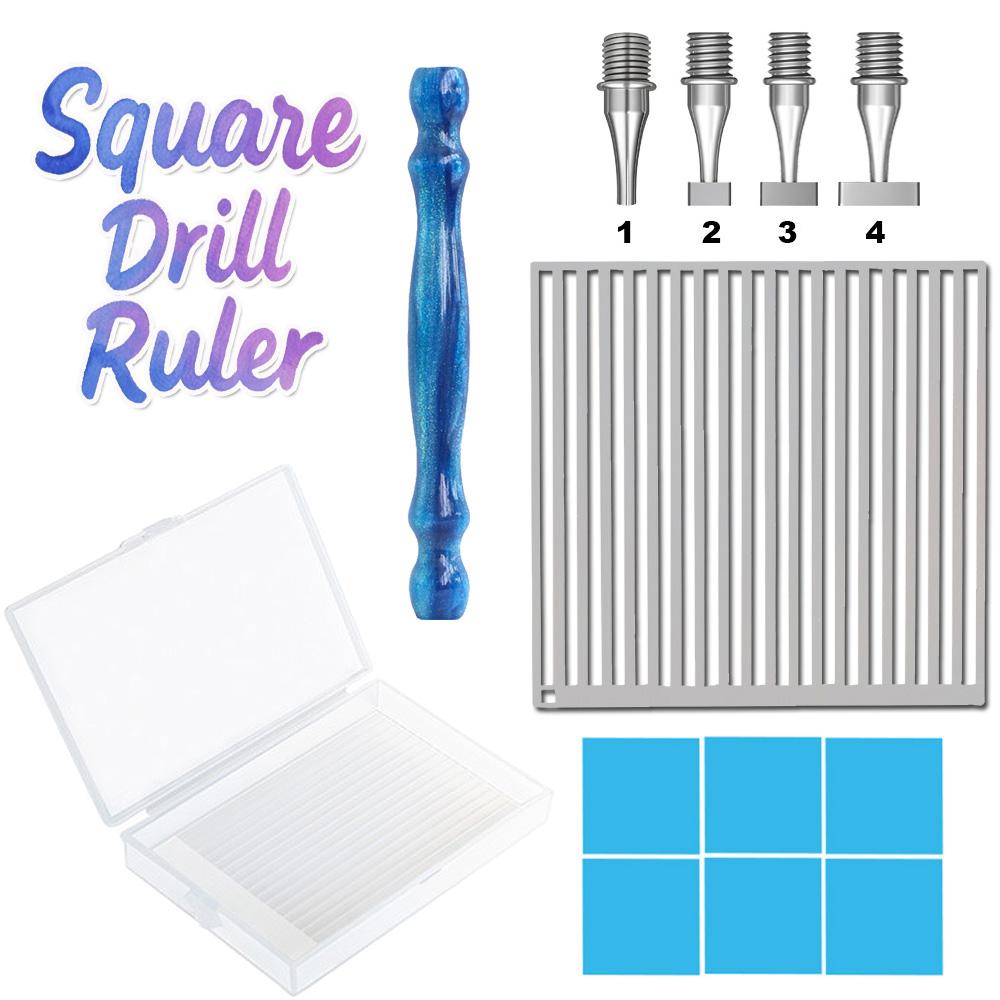 13pcs Diamond Art Ruler Set, Diamond Alignment Tool Ruler with Resin Pen,Thin Stainless Steel Nibs For DIY Diamond Painting Tool