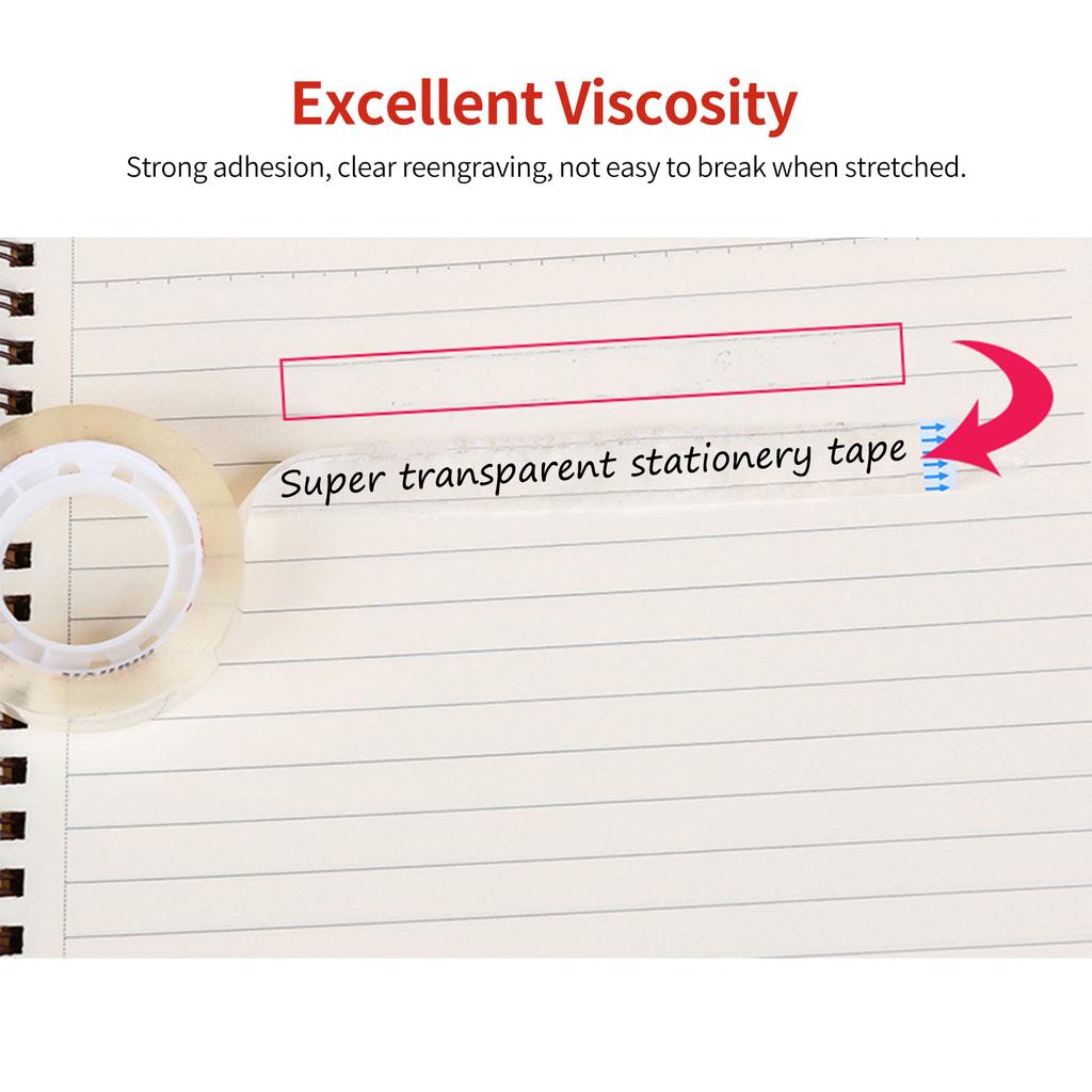 Transparent Adhesive Tape Stationery Clear Hand-teared Tape Single-sided Strong Sticky Typo for