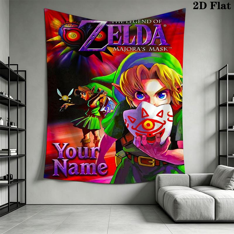 Name Custom Game Legend of Zelda Wall Tapestry Aesthetic Wall Hanging Printed Fabric Blanket Decorative Tapestries for Bedroom Living Room Home Decor