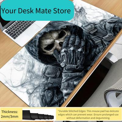Horror Death God Illustration Mouse Pad Desk Mat Stitched Edge Non-Slip Durable Pad for Computer Mouse Gaming Pads Tapis Sour