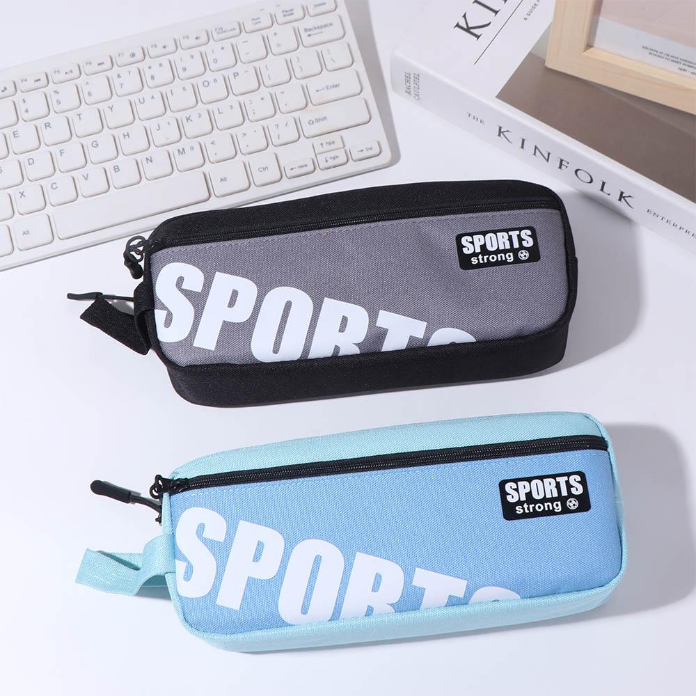 Students Pen Pouch Canvas Makeup Storage Bag Personality Pencil Case Student Writing