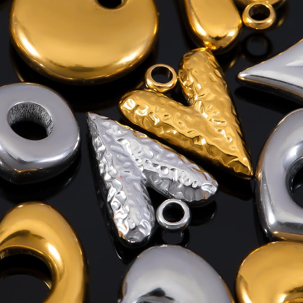 5pcs Stainless Steel Big Hole Heart Charms Pendants for DIY Jewelry Findings Women Necklace Bracelets Supplies Earrings Making