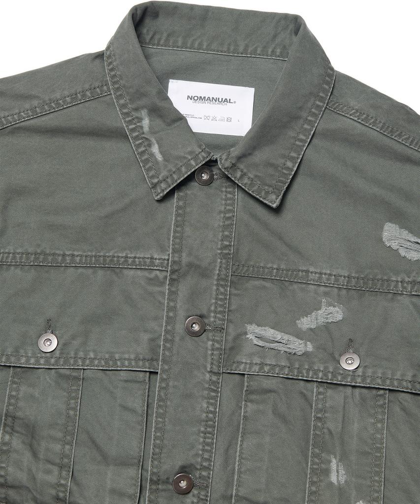 Nomanual I.P Damaged Jacket - Khaki Gray