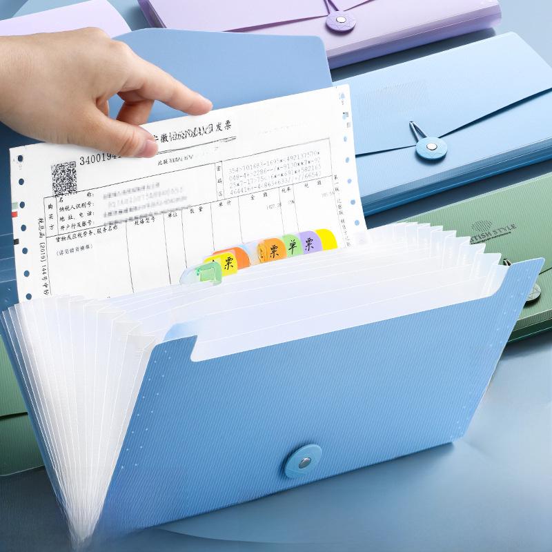 A4 Accordion File Folder, 12-Grid Large Capacity for Documents and Office Supplies
