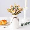 5PCS Pink Artificial Flowers Silk Roses Buds for Home Decor Wedding Arrangement Bridal Bouquet Christmas Wreath Accessories