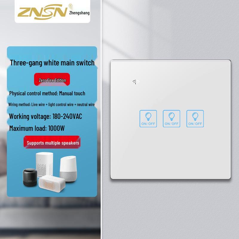 Zhengshang C4 Smart WiFi Graffiti Switch with Voice Control for Alexa/Google, EU Standard