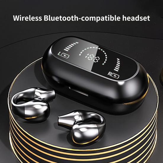 1 Pair S03 Bluetooth-compactible Earphone Fingerprint Touch Power Digital Display Long Endurance HiFi Sound Effect Excellent Craftsmanship Intelligent