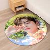 Cha Eun Woo Printed Round Rug Carpet Chair Rug Area Rug Entryway Doormats,for Office Chair Living Room Bedroom Kitchen Room.