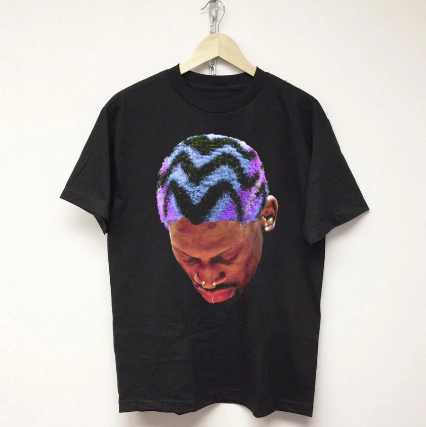 Dennis Rodman Reprint TShirt Black Cotton Short Sleeve Unisex Size Unisex T-Shirt XL