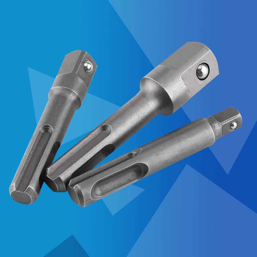 SDS Plus Shank To 1/4" Hex Socket Adaptor And 1/4"3/8"1/2" Square Drill Bit Extension Connector