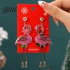 Hanging Earrings 1 Pair Women Christmas Tree Elk Santa Bell
