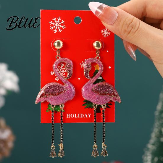 Hanging Earrings 1 Pair Women Christmas Tree Elk Santa Bell