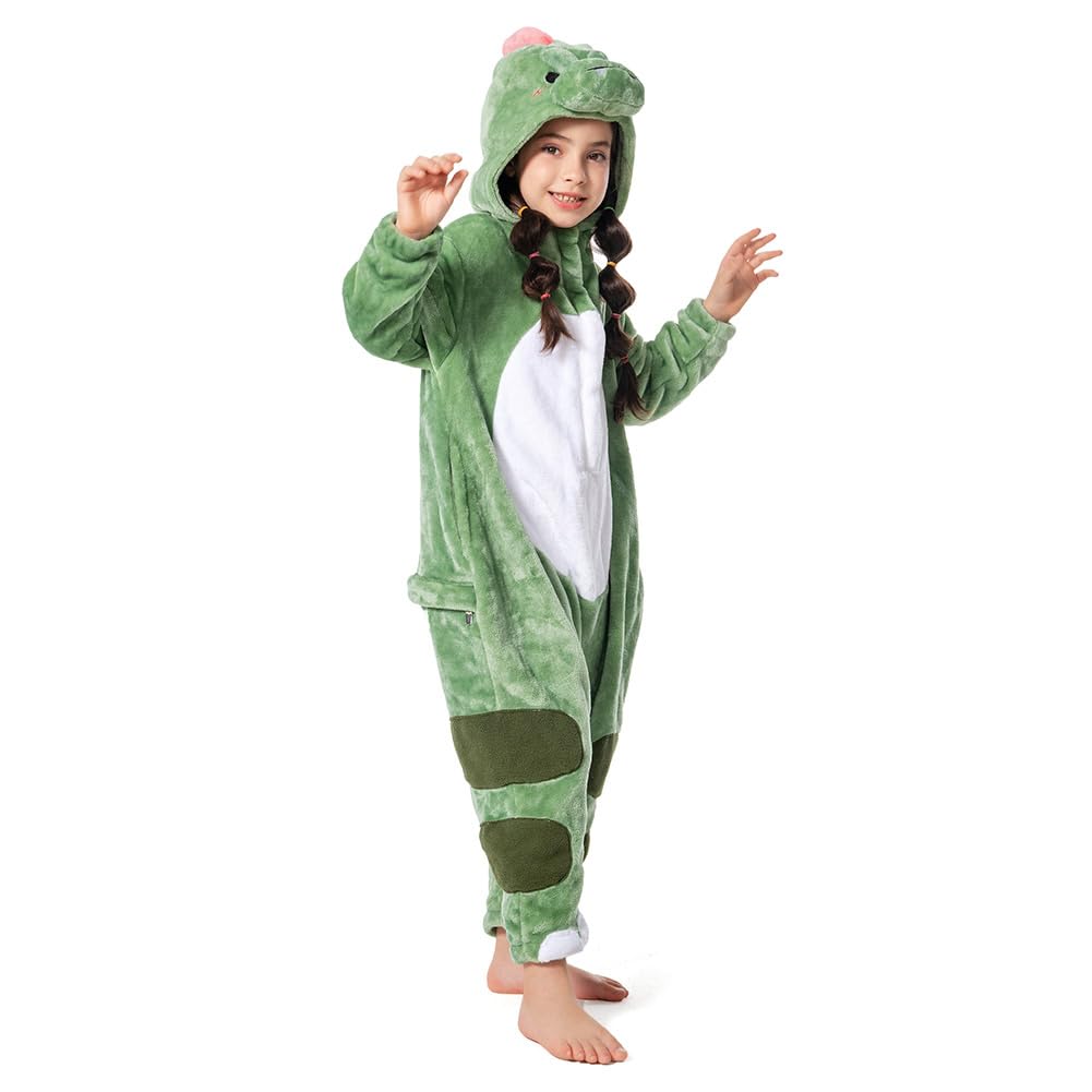 Dinosaur Kigurumi Pajamas for Cute Animal Fancy Kids Cold Winter Unisex [OLAOLA] Kids, Costume, Dress, Kigurumi, Fluffy, Warm, Room, Protection,