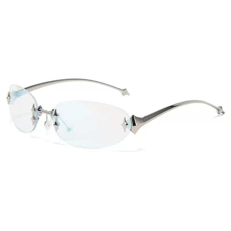 New jennieyk ladies rimless stars Internet celebrity sunglasses trimmed metal sunglasses