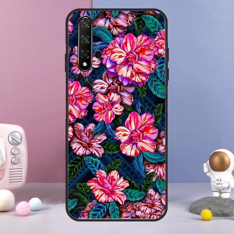 Tropical Aloha Hibiscus Pattern For Huawei Nova 5T 9 10 SE 7i 8i 11i 12i Y73 Y90 Y70 Y72 Y61 Y91 Y60 P20 P30 P40 Lite Case