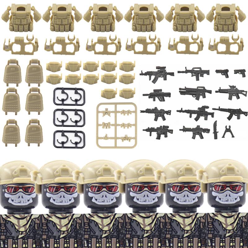 City SWAT Ghost Commando Figures Building Blocks Modern Police Special Forces UN Army Soldier Military Weapone Bricks Toys