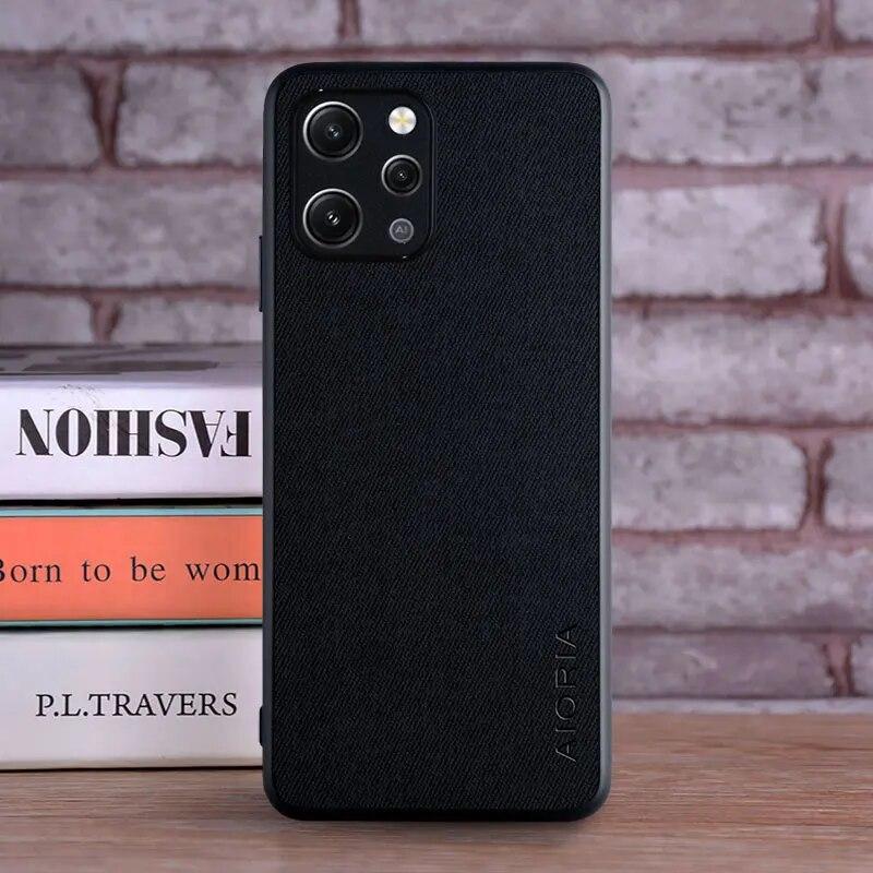 Case for Xiaomi Redmi 12 4G Coque Luxury Textile Leather Skin Soft TPU Hard PC Phone Cover for Xiaomi Redmi 12 4G Case Funda