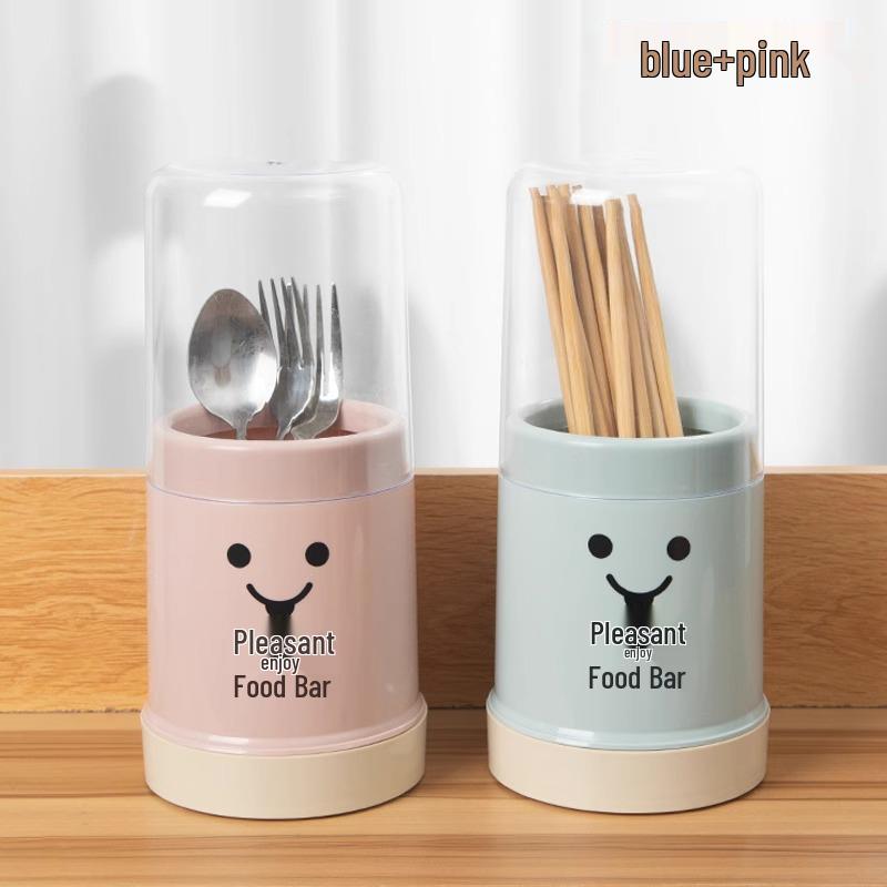 Dustproof Chopstick & Utensil Holder: Kitchen Storage Tray with Drainage