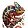 Caméléon sur Branche Adhésif Fenêtre Animal Réaliste Lézard Porte en Verre Statique