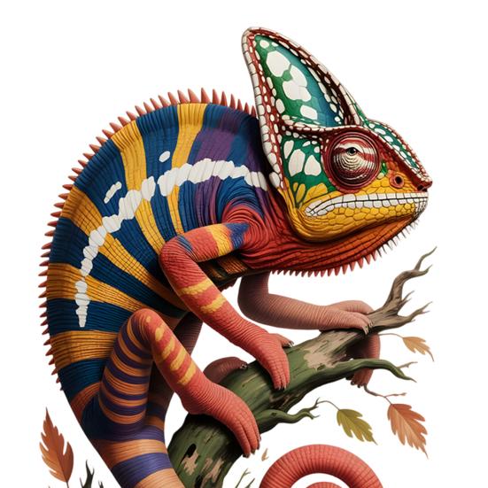 Caméléon sur Branche Adhésif Fenêtre Animal Réaliste Lézard Porte en Verre Statique