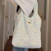 Niche design autumn and winter girly plush knitted shoulder large capacity tote bag lazy wind vest