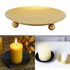 Black Golden Iron Candle Holders for Pillar Candle and Incenses Cones for Weddings and Home Decoration