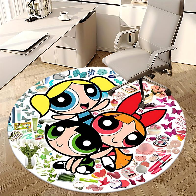 Powerpuff Girls Chair mat Round Rug Office carpet, Non slip, Suitable for Living Rooms, Bedrooms,Decor1205769a