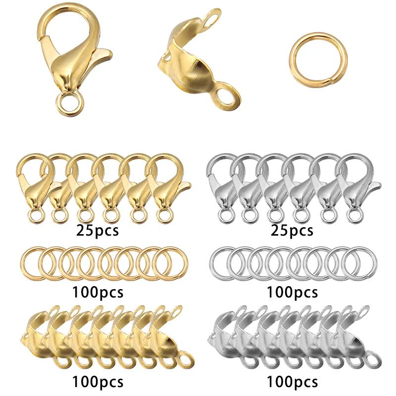 1Box Jewelry Making Kit Lobster Clasp Open Jump Rings End Crimps Beads Box Sets Handmade DIY Bracelet Necklace Findings Supplies