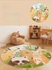 Cartoon Style Bedroom Decor Round Carpet Animal Print Carpets for Living Room Fluffy Soft Lounge Floor Mat Thick Plush Study Rug