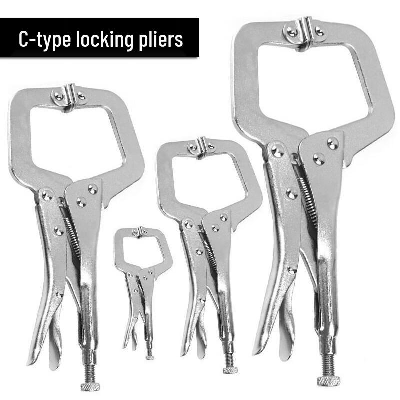OIMG 5-inch Flat-Head C-Clamp Locking Pliers