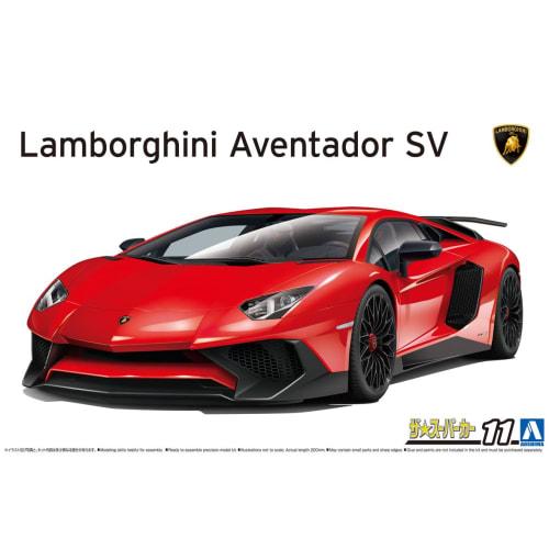 Aoshima Bunka Kyozai 1/24 The Supercar Series No. 11 2015 Lamborghini Aventador SV Plastic Model