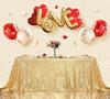 Gold Sequin Rectangle Table Cover Sparkly Fabric Table Cloth for Birthday Wedding Party Holiday Baby Shower Christmas Decoration
