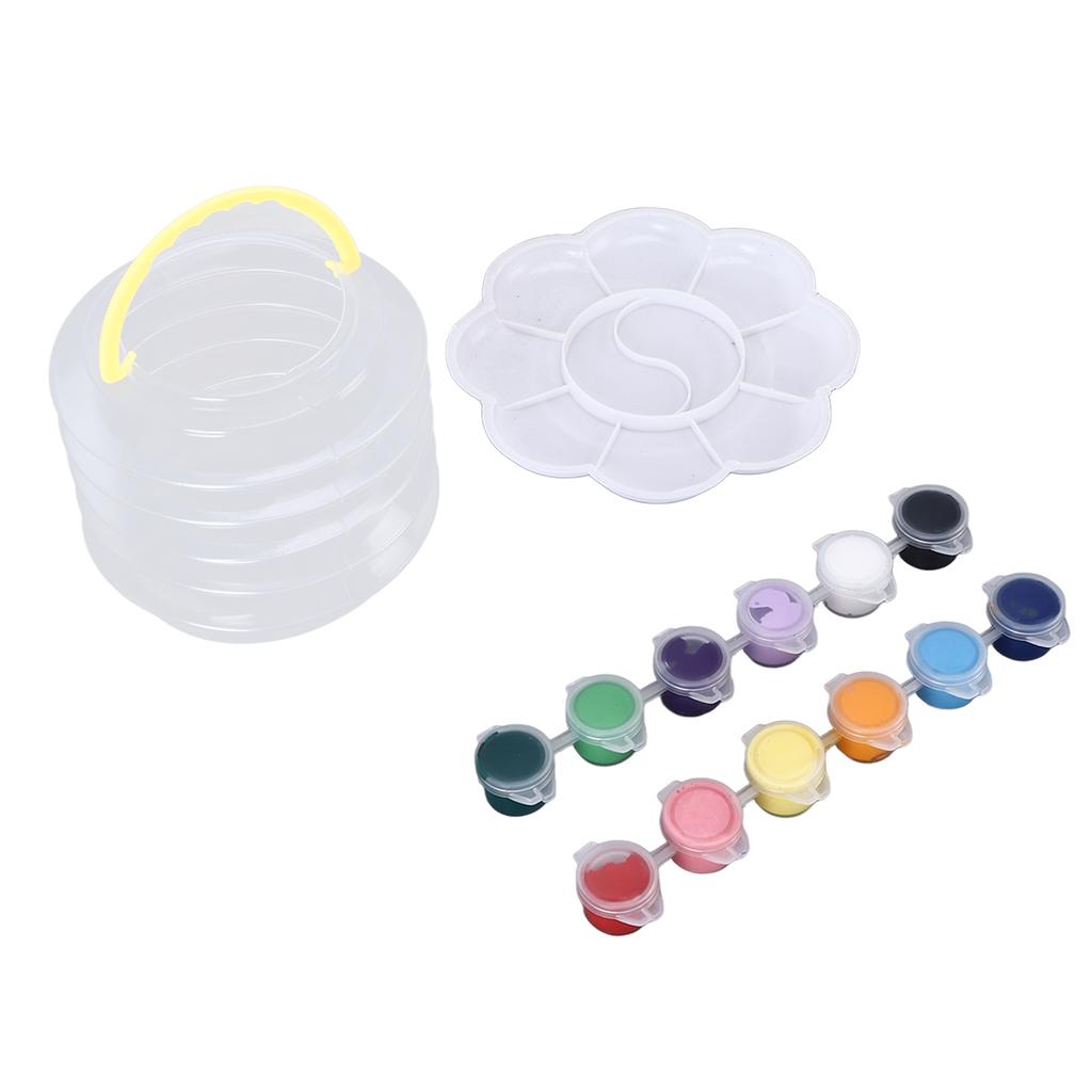 Acrylic Paint Set 12 Colors Easy to Use Complete Tools Macaron Painting Brush Set for Home Studio Art School