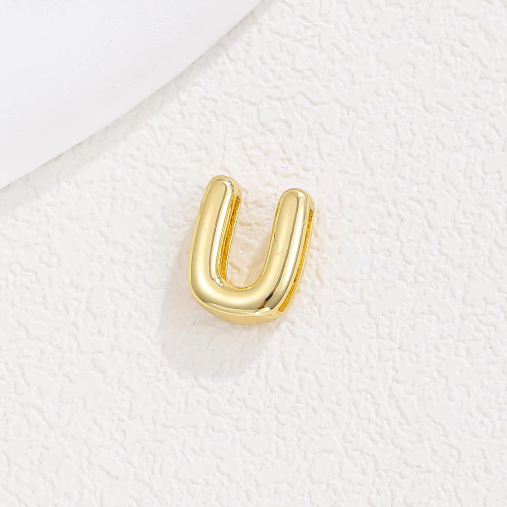 Delicate Chunky Balloon Bubble DIY Initial Letter Pendant Necklace for Women Men Stainless Steel Gold Plated Necklaces