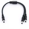 10pcs DC 1 male to 2 male 5.5*2.1mm Connector 3 way male Power Splitter Cable Power Supply Adapter Extension 30CM 18awg 10A