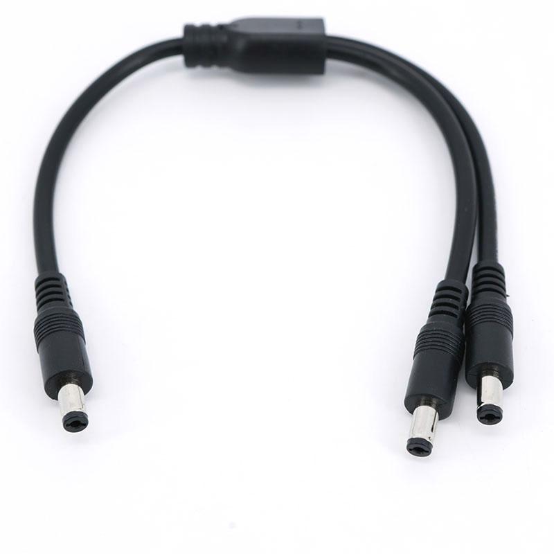 10pcs DC 1 male to 2 male 5.5*2.1mm Connector 3 way male Power Splitter Cable Power Supply Adapter Extension 30CM 18awg 10A