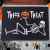 Halloween Skeleton Rug Trick or Treat Doormat Indoor Outdoor Entrance Welcome Floor Mat Holiday Ambiance Home Decoration