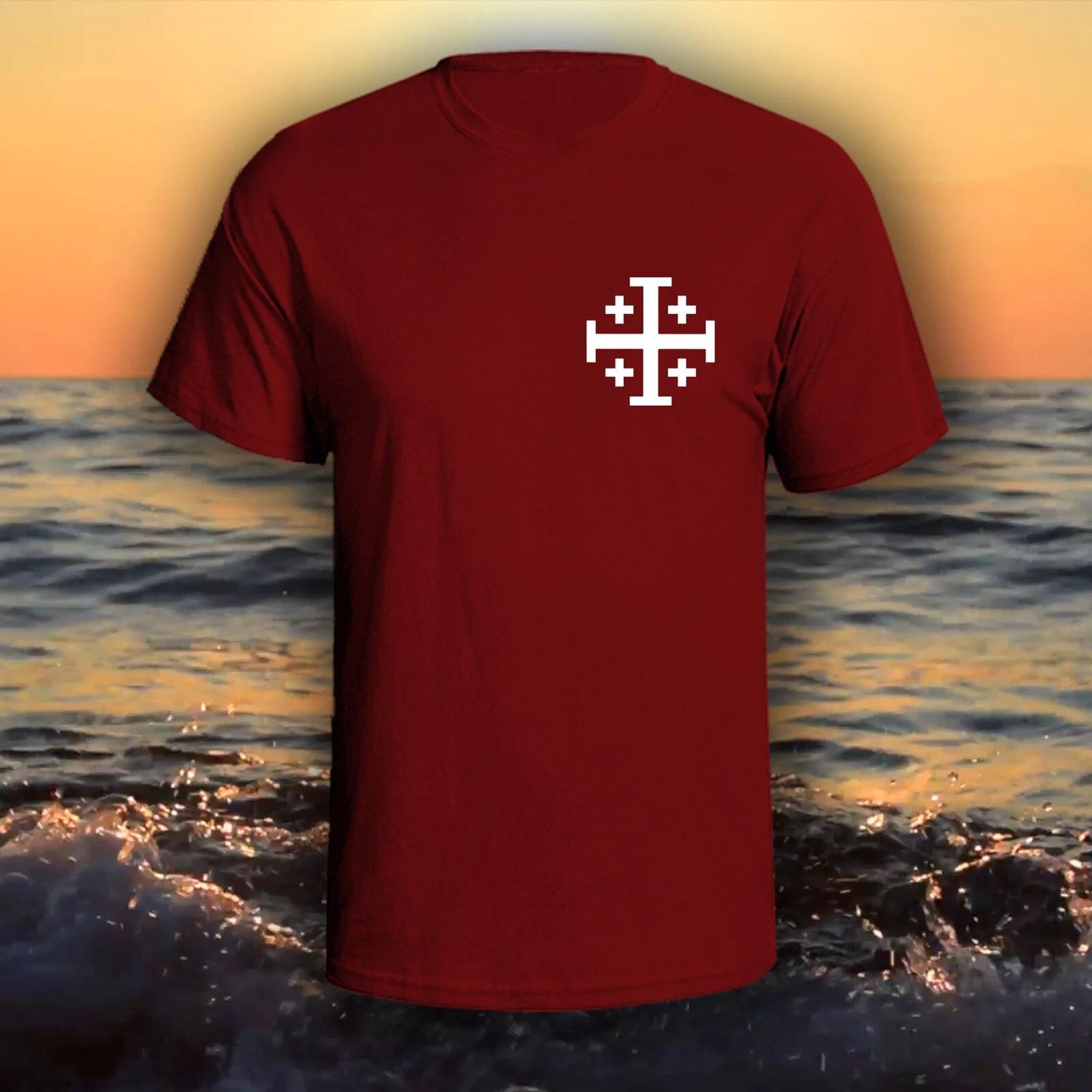 Crusaders / Jerusalem Cross graphic tee shirt | jesus christian god holy bible M