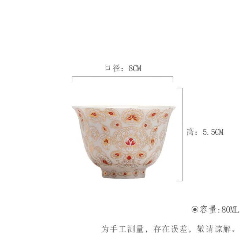 TLAKEHO Prosperous Tang Night Feast White Porcelain Tea Set