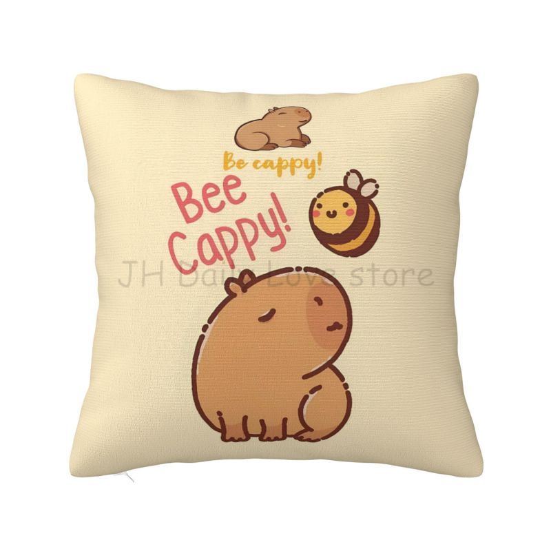 Cute Capybara Be Cappy Pillow Case Cushion Cover Pillowcase X Inch Soft Cozy Pillow Cover for Home Sofa Bed Car Decoration
