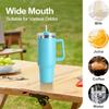 Fashionable 40-ounce stainless steel cup with handle, vacuum insulated travel cup, leak-proof double-wall hot cup, sports water bottle