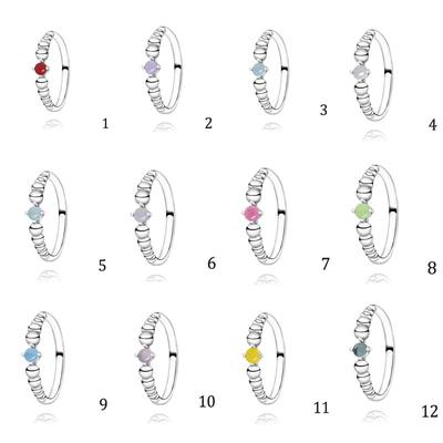 Frühling Authentische 100% 925 Sterlingsilber Ringe Geburtsstein Perlenring für Frauen Jahrestag DIY Schmuck