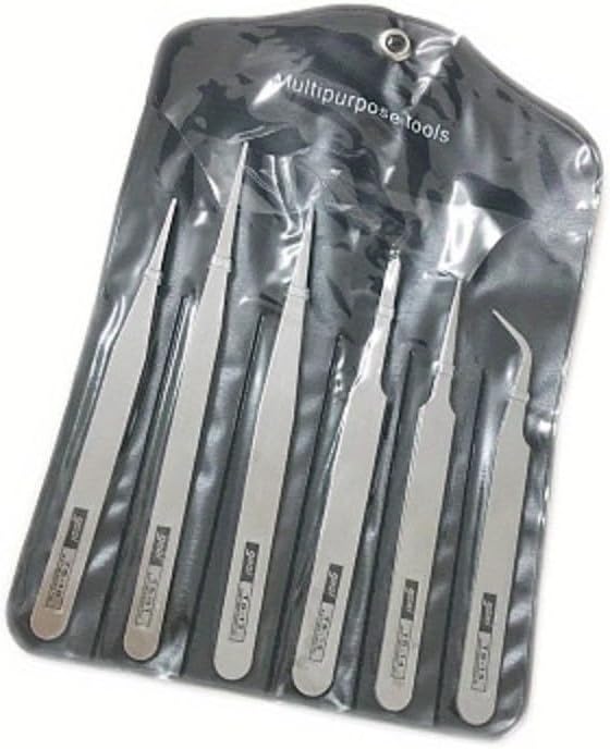 6 stk Sæt af Rustfrit Stål Pincetter med Saftige Grønne Planter DIY Albue Små Pincetter Reparationsværktøj