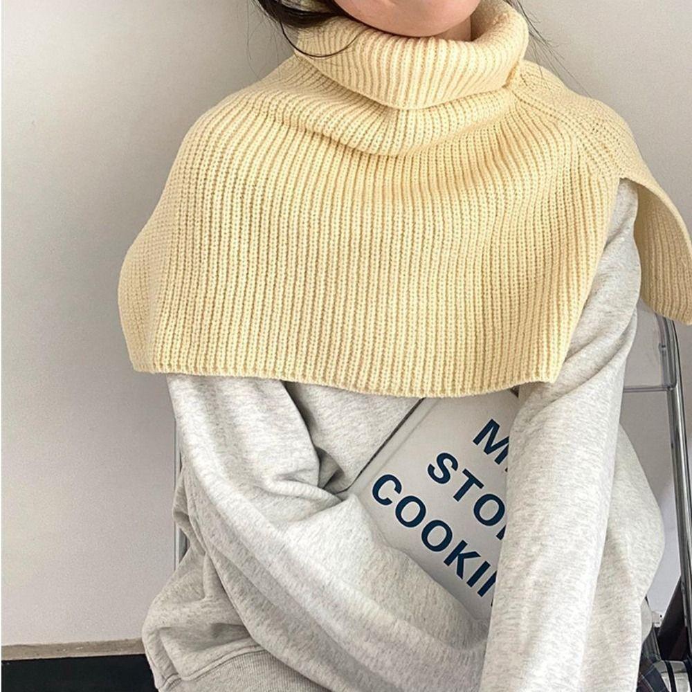 Clothes Decoration Accessories Female Wool Scarf Knitted Cape Knitted Shawl Solid Color Wraps