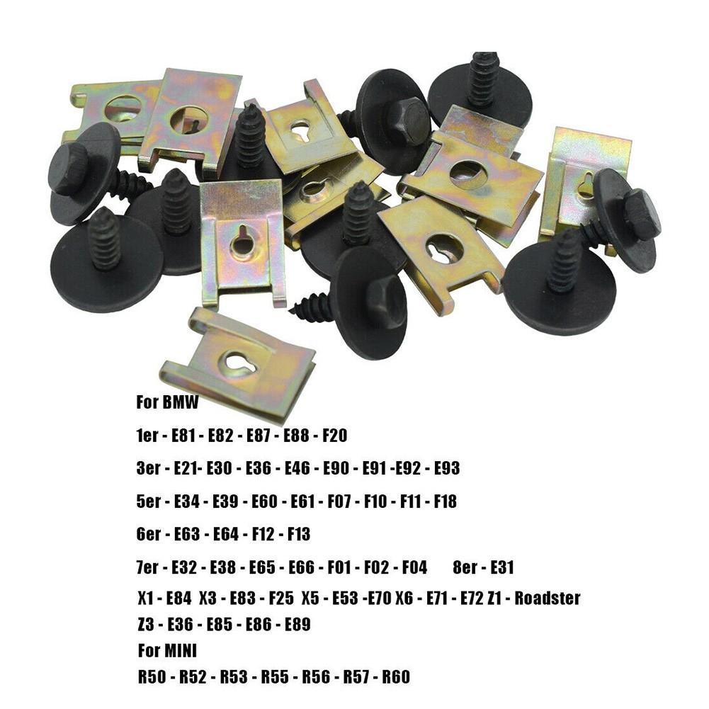 Befestigungsschraube 20 Stück Bolzen Metallschraube Clips Silber
